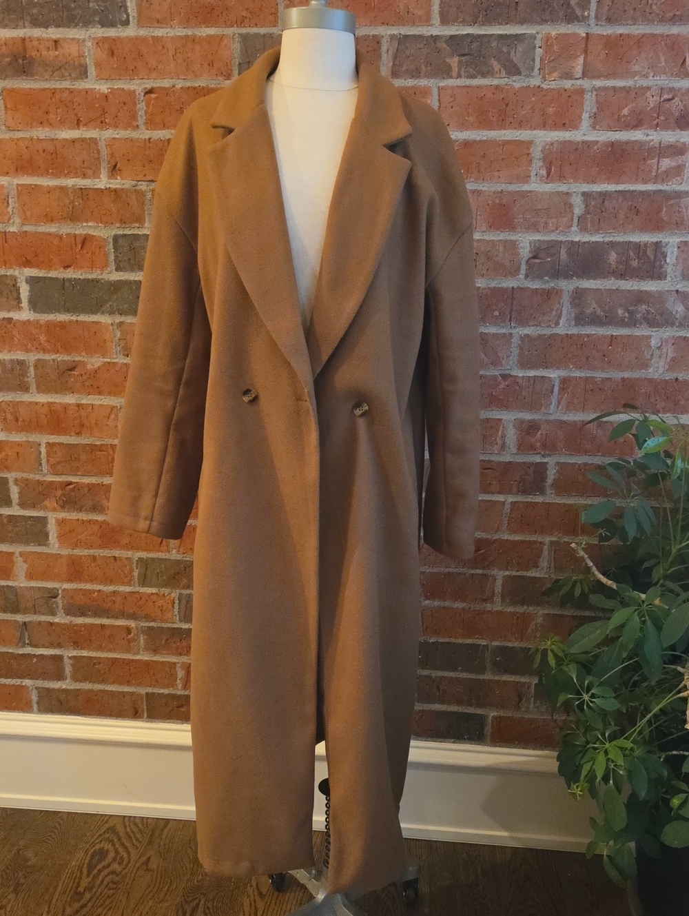 Womens Fall Maxi Coat In Mocha Brown Size Large